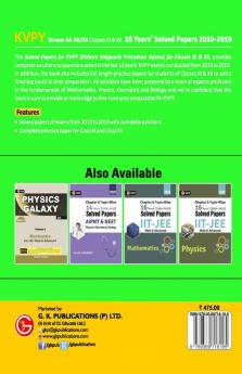 KVPY 2020 - Stream SA & SB/SX (Class XI & XII) 10 Years' Solved Papers 2010 - 2019