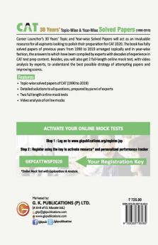 CAT 2020 : 30 Years' Topic-wise & Year-wise Solved Papers 1990-2019