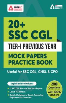 20+ SSC CGL Tier-I Previous Year Mock Papers Practice Book English Medium