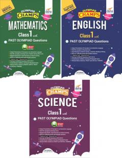 Olympiad Champs Science Mathematics English Class 1 with Past Questions 3rd Edition (set of 3 books)