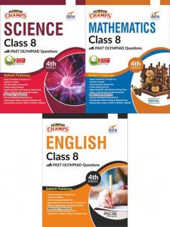 Olympiad Champs Science Mathematics English Class 8 with Past Questions 4th Edition (Set of 3 Books)