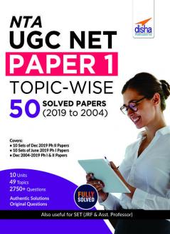 NTA UGC NET Paper 1 Topic-wise 50 Solved Papers (2019 to 2004)