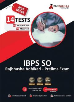 IBPS SO Rajbhasha Adhikari (Scale I) Prelims Exam 2023 (English Edition) - 8 Mock Tests and 6 Sectional Tests (1500 Solved Questions) with Free Access To Online Tests
