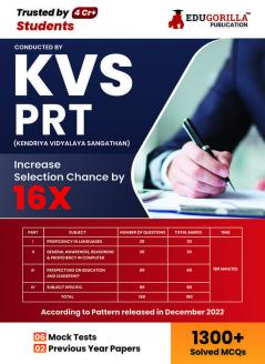 KVS PRT Exam 2023 : Primary Teacher (English Edition) - 6 Mock Tests and 2 Year Previous Papers (1300 Solved Questions) with Free Access to Online Tests