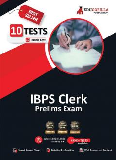 EduGorilla IBPS Clerk Prelims Exam 2023 (English Edition) - 10 Full Length Mock Tests (1000 Solved Objective Questions) with Free Access to Online Tests