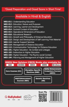MES-104 PLANNING AND MANAGEMENT OF HIGHER EDUCATION