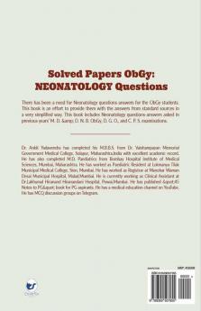 Solved Papers ObGy: NEONATOLOGY questions