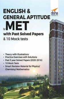 English & General Aptitude for Manipal Entrance Test (MET) with 4 Past Solved Papers & 10 Mock Tests