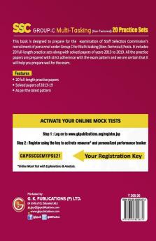 SSC 2021 : Group C Multi-Tasking (Non Technical) - 20 Practice Sets