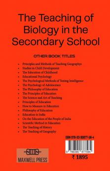 The Teaching of Biology in the Secondary School