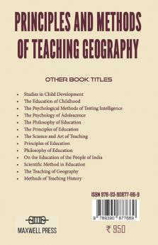 PRINCIPLES AND METHODS OF TEACHING GEOGRAPHY