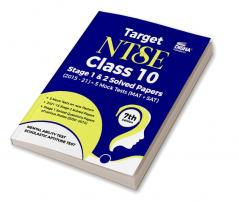 Target NTSE Class 10 Stage 1 & 2  Solved Papers (2015 - 21) + 5 Mock Tests (MAT + SAT) 7th Edition