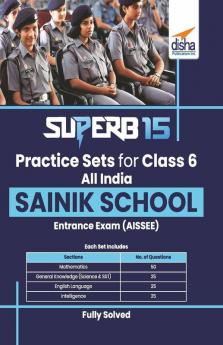 SuperB 15 Practice Sets for Class 6 All India SAINIK School Entrance Exam (AISSEE)