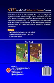 NTSE 2020-21 Class 10th (MAT & SAT) - 30 Solved Papers
