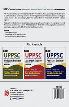 UPPSC 2020-21 : Combined State Engineering Services - Paper II General Studies & Civil Engineering II Topic wise Question Bank - Assistant Engineer By GKP