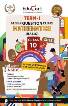 Educart CBSE Term 1 MATHS BASIC Sample Papers Class 10 MCQ Book For 2022 (Based on 2nd Sep CBSE Sample Paper 2021)