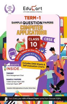 Educart CBSE Term 1 COMPUTER APPLICATIONS Sample Papers Class 10 MCQ Book For 2022 (Based on 2nd Sep CBSE Sample Paper 2021)