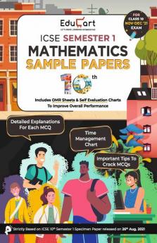 Educart ICSE Semester 1 Mathematics Class 10 Sample Papers MCQ Book For 2021 Exam (Based on 26th Aug ICSE Specimen Paper)