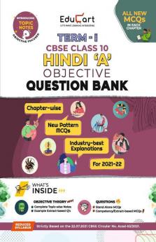 Educart TERM 1 HINDI A MCQ Class 10 Question Bank Book 2022 (Based on New MCQs Type Introduced in 2nd Sep 2021 CBSE Sample Paper)