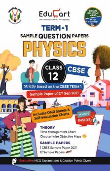 Educart CBSE Term 1 PHYSICS Sample Papers Class 12 MCQ Book For Dec 2021 Exam (Based on 2nd Sep CBSE Sample Paper 2021) (Sachin Sir)