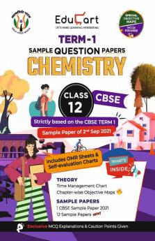 Educart CBSE Term 1 CHEMISTRY Sample Papers Class 12 MCQ Book For Dec 2021 Exam (Based on 2nd Sep CBSE Sample Paper 2021)