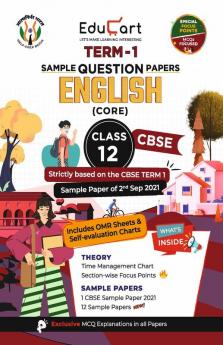 Educart CBSE Term 1 ENGLISH CORE Sample Papers Class 12 MCQ Book For Dec 2021 Exam (Based on 2nd Sep CBSE Sample Paper 2021)