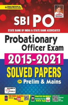 SBI PO Probationary Officer Exam 2015 to 2021 Solved Papers for Prelim and Mains