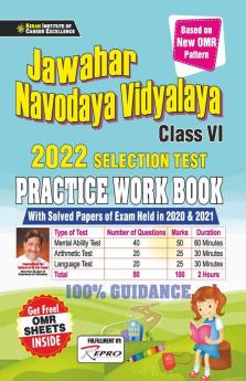 Jawahar Navodya Vidyalaya Class VI 2022 Selection Test Practice Work Book (2020-2021)