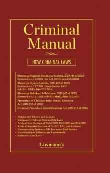 LAWMANN's Criminal Manual | Criminal Major Acts | BNSS | BNS | BSA – Comparative Table | w.e.f. 1.7.2024 | Hardcover