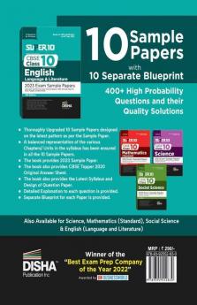 Super 10 CBSE Class 10 English Language & Literature 2023 Exam Sample Papers with 2021-22 Previous Year Solved Papers CBSE Sample Paper & 2020 Topper Answer Sheet | 10 Blueprints for 10 Papers | Solutions with marking scheme |