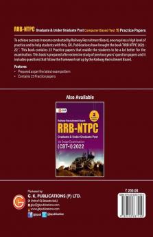 RRB NTPC 2022 : Graduate & Under Graduate Posts 1st Stage Examination (CBT-I) - 15 Practice Papers