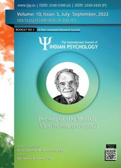 THE INTERNATIONAL JOURNAL OF INDIAN PSYCHOLOGY (VOLUME 10 ISSUE 3) BOOKLET NO 3