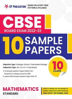 CBSE 10 Sample Question Papers Class 10 Mathematics (Standard) for 2024 Board Exam