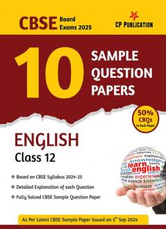 CBSE 10 Sample Question Papers Class 12 English for 2024 Board Exam