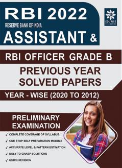 RBI Assistant & RBI Officer Grade B 2022 Preliminary Exam Previous Year Solved Papers (2020 to 2012)