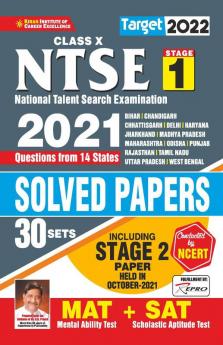 Target 2022 Class X NTSE Questions From 14 States Solved Papers 2021 Including Stage 2 MAT+SAT