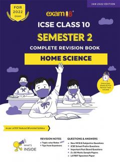 Exam18 ICSE Home Science Semester 2 Class 10 MCQ & Subjective Revision Book March 2022 Exams