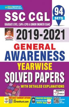 SSC CGL 2019 to 2021 General Awareness Tier 1 and Tier 2 Yearwise Solved Papers- 94 SETS