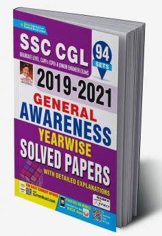 SSC CGL 2019 to 2021 General Awareness Tier 1 and Tier 2 Yearwise Solved Papers- 94 SETS