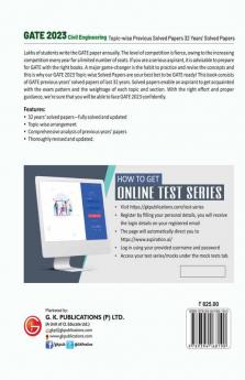 GATE 2023 : Civil Engineering - 32 Years' Topic Wise Previous Solved Papers by GKP