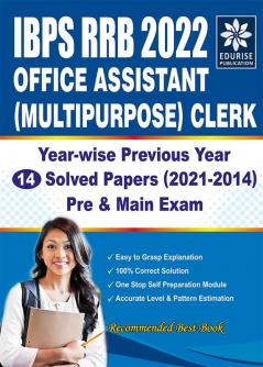 IBPS RRB 2022 Office Assistant (Multipurpose) Clerk Year wise 14 Previous Year Solved Papers Pre & Main Exam (2021-2014)