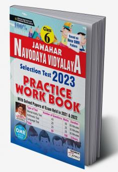Jawahar Navodaya Vidyalaya Class 6 Selection Test 2023 Practice Work Book With Solved Papers of Exam Held in 2021 & 2022