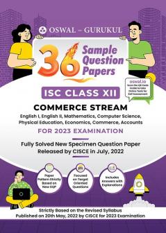 Oswal - Gurukul 36 Sample Question Papers for Commerce Stream : ISC Class 12 Exam 2023