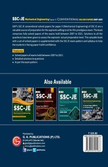 SSC : Junior Engineer Paper II - Mechanical Engineering- Conventional Solved Papers (Exams Held between 2007-2021) by GKP