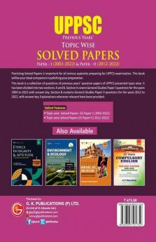 UPPSC 2023 : Previous Years' Topic-Wise Solved Papers - Paper I 2003-22 & Solved Paper II 2012-22 4ed by Access