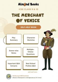 Almond Books ICSE Merchant of Venice Self-Help Book For Class 9 & 10 - Notes MCQs & Subjective Q&A