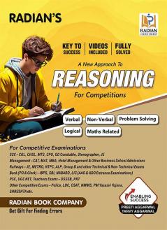 A New Approach To Reasoning for All Competitive Exams Book in English | Verbal Non-Verbal Logical Problem Solving and Maths Related Reasoning