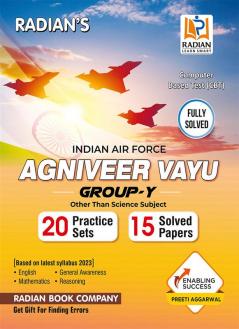 Agniveer Vayu - Indian Air Force Other Than Science Subject (Group-Y) Practice Set & Previous year Solved Papers Book English Edition for Exam 2023- English Maths Reasoning General Awareness