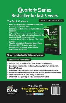 Quarterly Current Affairs 2022 Vol. 3 - July to September for Competitive Exams with Video eCourse 6th Edition | Latest Updates | General Knowledge/ Awareness | SSC Bank PO/ Clerk RRB UPSC IAS Prelims & Mains CDS NDA | Previous Year Questions PYQs | Essays Articles SWOT Game Changers Concept Maps Practice MCQs