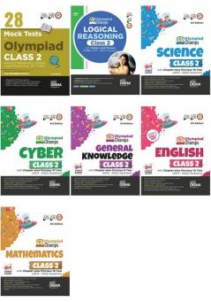 Class 2 Olympiad Champs Combo (set of 7 books) Science Mathematics English Logical Reasoning Cyber & GK with 28 Mock Tests 3rd Edition | Chapter-wise Previous 10 Year (2013 - 2022) Questions